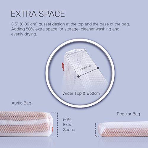Mesh Laundry Bags for Delicates – 2 XLarge Durable Net with Anti Rust Zipper, Hanging Loop-Garment Safe Wash Bags and Organizer for Washing Machine, Lingerie, Jacket, Bra, Shoes, Sweater, Travel. - size: X-Large