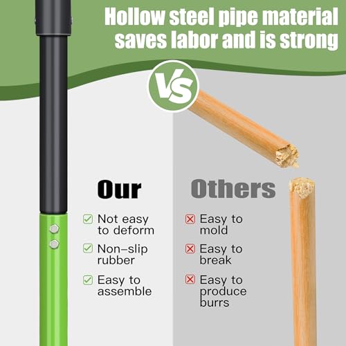 Pitch Fork,4-Tine,45-Inches Garden Fork with Steel D-Handle for Gardening | Pitchfork with Ergonomic Fiberglass Handle and Metal Tine,45 Inch Spading Fork for Mulching,Composting and Loosening Soil