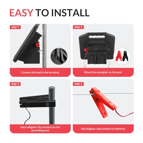 S700 0.76 Joule Solar Electric Fence Charger, Portable and Super Tough - 30 Miles, Keeps Out Predators, Animals
