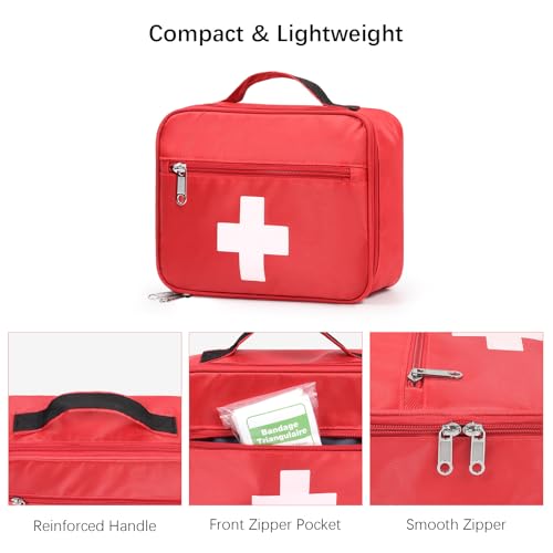 Gatycallaty First Aid Bag Empty Emergency Treatment Medical Bags Multi-Pocket for Home Office Car Traveling Hiking Trip (Medium, Pack of 2) - size: Medium, Pack of 2
