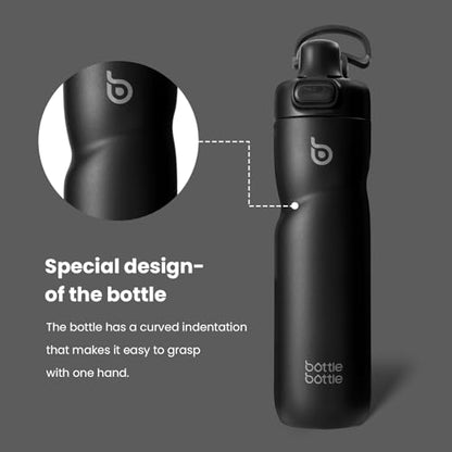 BOTTLE BOTTLE Insulated Water Bottle with Handle 24 oz black - color: black
