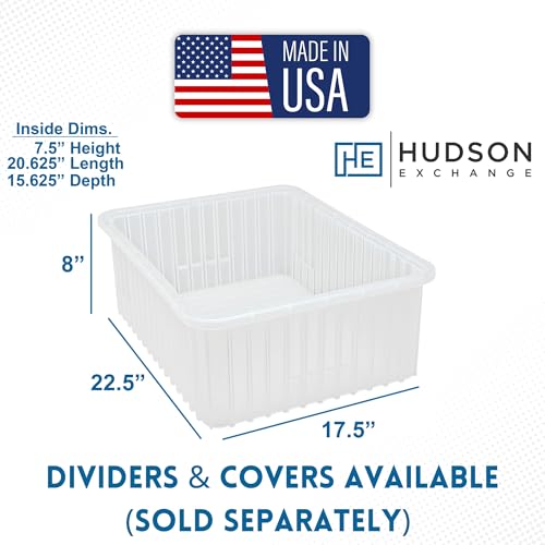 Hudson Exchange 22.5 x 17.5 x 8" (3 Pack) Customizable Divider Grid Box Container Tote, Clear - color: Clear, size: 3 Pack