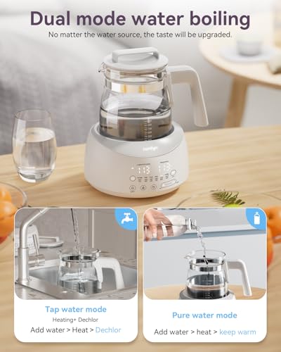comfyer BK01 Bottle Warmer, Baby Bottle Warmer with Night Light & Faster Cooling Fan, Instantly Water Warmer, Tea Kettle Electric with 6 Temperature Control Presets, Feed Baby More Easier & Healthier