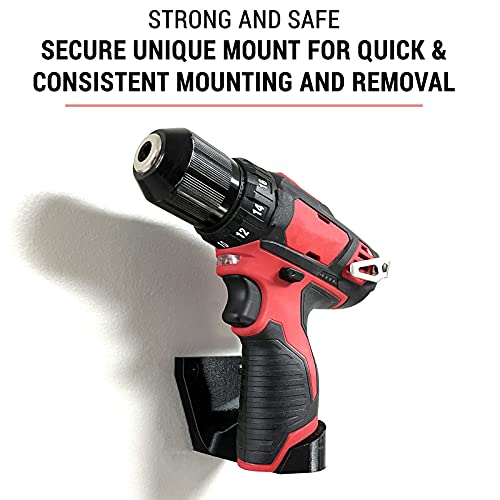 Spartan Mounts Wall Hook for Milwaukee M12 Tools Left - 12 Volt Power Tool Holder, High Strength Low Profile Bracket, Convenient Easy Access Garage Organization - style: Left