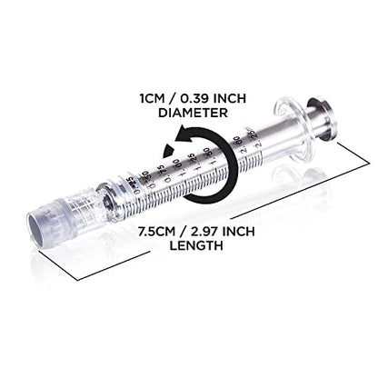 2.25ML Borosilicate Glass Syringe with Silver Metal Plunger | 10 Pack | Anti-Leak Luer Lock Syringe without Needle | Accurate Measuring for Liquid, Glue, Oil w/ Borosilicate Glass Tube