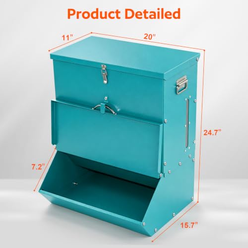 2 Door Pig Feeder, Hog Feeder, Metal Piglet Feeder Suitable - size: 3.7 Bushel