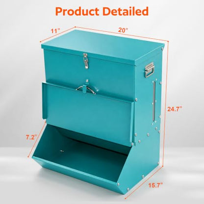 2 Door Pig Feeder, Hog Feeder, Metal Piglet Feeder Suitable - size: 3.7 Bushel