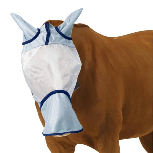 Ovation Super Fly Long Nose Horse Fly MASK, LT Blue/Navy, COB