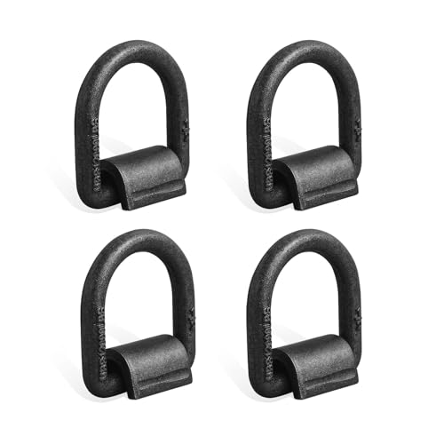 4 Pack Heavy Duty Weld On D-Ring for Trailer 1/2 Inch 12000 LBS. | Weld On D-Ring for Trailer 1/2 Inch Max Break Strength 12000 LBS,Stake Pocket D Rings Truck Tie Down Anchor - size: 1/2 inch