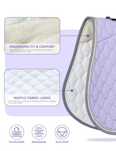 Harrison Howard All Purpose Saddle Pad, English Saddle Pad, Wither Contour - color: Lavender
