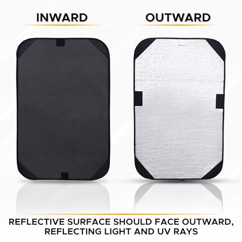 EcoNour RV Door Window Shade 2 Pack| Trailer RV Skylight - color: Black, size: Medium