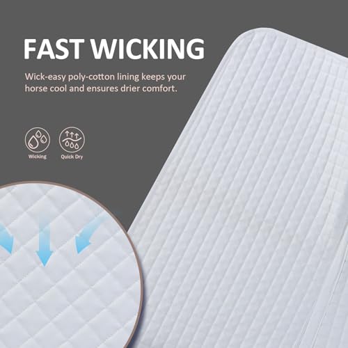 Harrison Howard All-Purpose Square Quilted Western Saddle Pad Breathable, Shock-Absorbing Saddle Pad Comfortable Fit for Horses