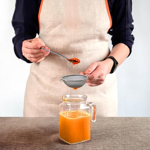 HIC Kitchen Fine Mesh Strainer With Helper Handle, 18/8 Stainless Steel, 3.75-Inch, For Sifting, Straining, And Draining Fruits, Vegetables, And Sauces - size: Mesh, 3.75-Inch