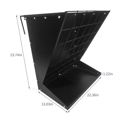 Hay Feeder for Goats, 2 in 1 Wall Mount Hay Rack Goat Feeder - color: black