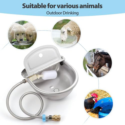 2 Pcs Float Valve of Automatic Water Dispenser, Float Ball Valve with Adjustable Arm Stable to Shut Off 1/2",Automatic Fill Water Feed Trough Tank for Horse Goat Sheep Dog Chicken Farm and Livestock