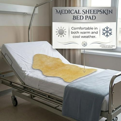 Natural Medical Sheepskin Pad, Non-Slip Back, Natural, 26 x 46 in, 1 Pack - color: Natural, size: 26x46 Inch (Pack of 1)