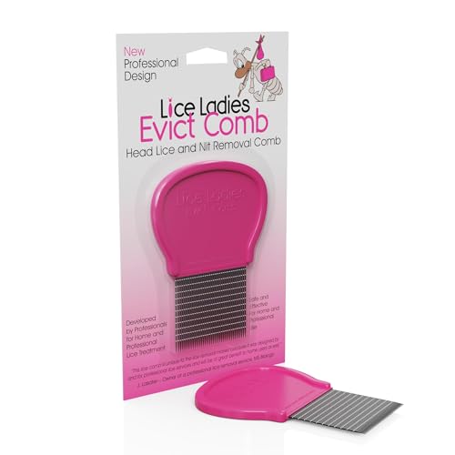 Lice and Nit Comb by Lice Ladies - Efficient Lice and Nit Removal | Lice Comb Safe for All Types of Hair | Stainless Steel Teeth with Non-Slip Handle | Durable and Reusable
