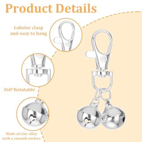 TIESOME 4 Pcs Dog Collar Bell, Mini Dog Collar Bell for Small Dogs & Cats, Lightweight Rust‑Resistant Metal Pendant, Perfect for Training, Safety and Identification, Silver