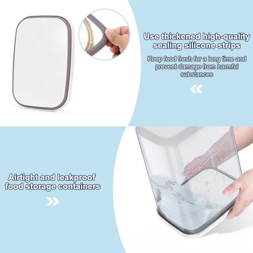 LEAWALK 5-8 Lbs/6Qt Airtight Dog Cat Food Storage Container and Pet Storage Bin BPA-Free, PET Clear Stackable Dog Treat Containers Measuring Scoop Suitable for Dogs Food, Cats Food and Other Dry-1Pack - color: White (5.6L-1Pack)