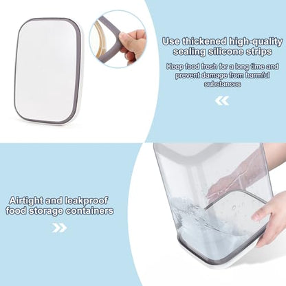 LEAWALK 5-8 Lbs/6Qt Airtight Dog Cat Food Storage Container and Pet Storage Bin BPA-Free, PET Clear Stackable Dog Treat Containers Measuring Scoop Suitable for Dogs Food, Cats Food and Other Dry-1Pack - color: White (5.6L-1Pack)