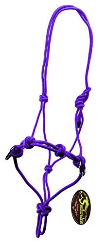 Southwestern Equine Side Pull Rope Halters with Nickle Plated Rings - color: Purple