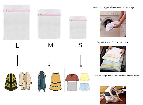 Washing Bags,Clothing Washing Bags,5 Medium for Laundry,Blouse, Hosiery, Stocking, Underwear, Bra and Lingerie, Travel Laundry Bag Pack of 5 - size: Medium (15.7*11.8 in)