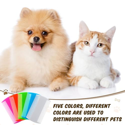 Hushee 100 Pcs Pet Flea Lice Combs Double Sided Fine Tooth for Cat Dog