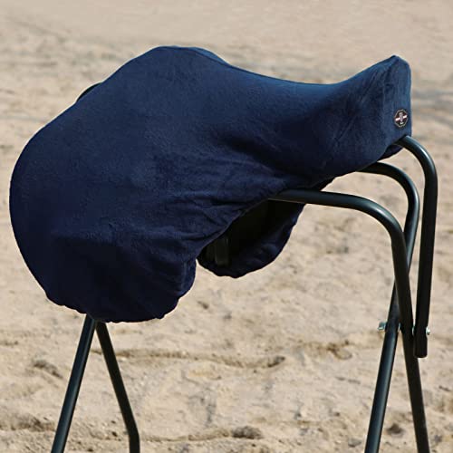 Harrison Howard Fleece Saddle Cover for GP/Close Contact Saddles, Dust Protection, Machine Washable, Elastic Fit -Navy - color: Navy, size: GP/CC-One Size