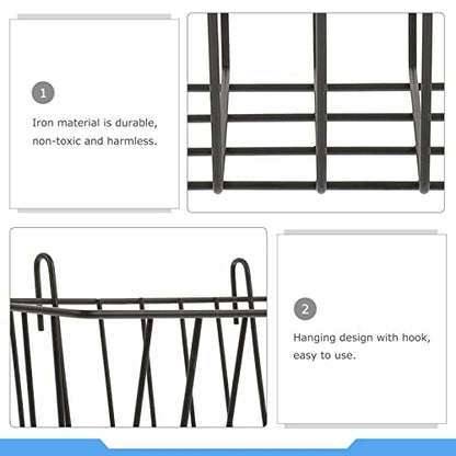 Hay Feeder for Rabbit, Guinea Pig, Bunny, Chinchilla, Heavy-Duty Metal Frame Hay Feeder, Small Animal Basket with Hook Metal Grass Holder Black