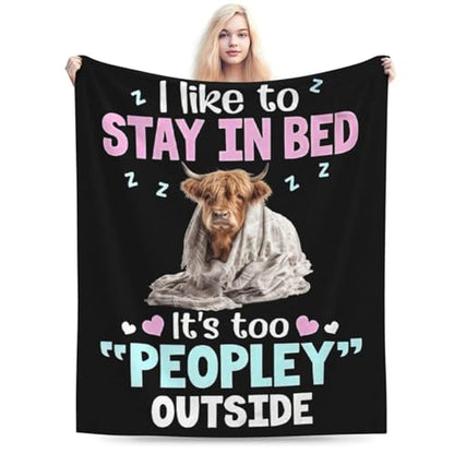 Highland Cow Blanket, Soft Plush Fleece Animal Throw Blanket - Cozy Warm Stuff Blankets Bedding Funny Cow Gifts for Women Girls Kids Adults 60"X80" - color: Highland Cow, size: 80"x60"