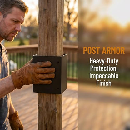 Adjustable Post Protector, Stainless Steel Post Sleeve Range 3.3"-6", Protects Wooden Fences and Mailboxes from Rain and Mower Damage (2 Set) - size: 2 Set