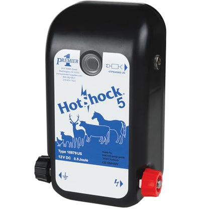 Premier 1 HotShock 5 AC/DC Fence Energizer, 0.5 Joule Output