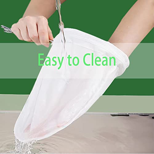 Cheese Cloth Bag for Straining Fine Mesh Strainer Reusable Nut Milk Bag | 2 Pack, Food-Grade BPA-Free, Stainless Steel Handle, Detachable Zipper, Hangable Design, Easy to Clean & Store - color: 2PC Small