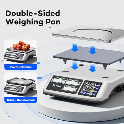 Counting Scale 88lb/40kg x 0.5g Industrial Scale lb/oz/g/kg Digital Parts Scale with Dual LCD Display, Rechargeable Inventory Scale for Small Parts Coins Pieces Tickets, Precision Gram Scale - style: 40kg x 0.5g with 3 Displays