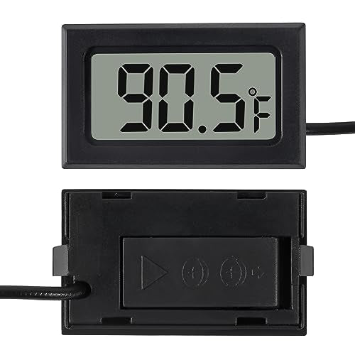 6 Pack Digital Thermometer Wired for Car Greenhouse Indicator Indoor Room Freezer Refrigerator Aquarium with 1M Waterproof NTC Probe Fahrenheit(℉)