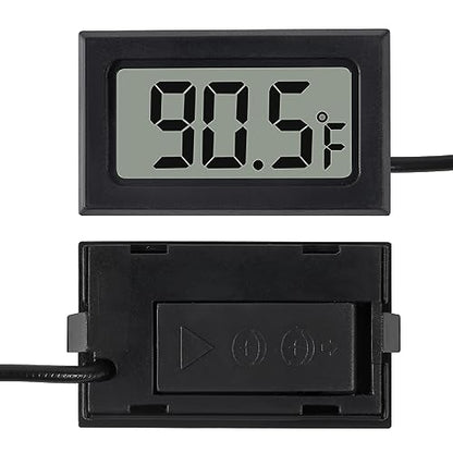 6 Pack Digital Thermometer Wired for Car Greenhouse Indicator Indoor Room Freezer Refrigerator Aquarium with 1M Waterproof NTC Probe Fahrenheit(℉)