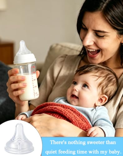 Replacement Nipples Compatible with Pigeon Baby Bottles, Soft Silicone Baby Bottle Nipples, Medium Flow Flow, 3M+, BPA Free, Dishwasher Safe, 6 Pack - size: M (3M+)