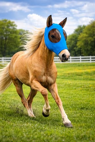 Horse Fly Mask - Arab Equine Fly Mask with Full Coverage for Eye & Ear - Stretchable, UV & Sun Protection Flymask for Horses, Ponies & Mini Horses - Horse Face Cover for Pasture & Trail - 3pack