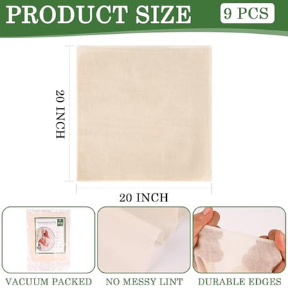 WMKGG 9 PCS Cheese Cloths, 20x20 Inch Cheesecloth Fine Mesh Cheesecloth - size: 9pcs 20"x20"Cheese Cloth