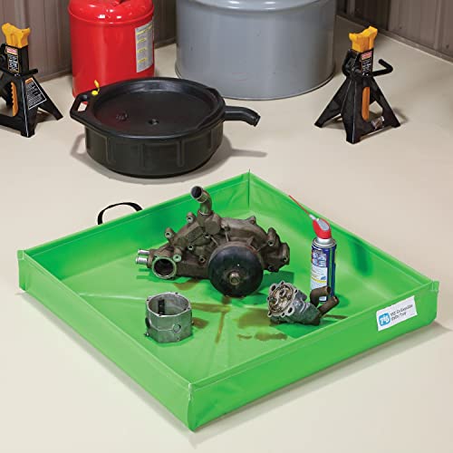 PIG Containment Tray - Collapsible Utility Tray - 30” W x 30” L x 4.75” H- PM50785 - size: 30" x 30" x 4.8"