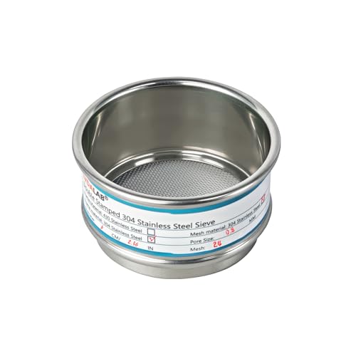 Full 304 Stainless Steel Mesh Sieve Screen, LVDALAB 24 Mesh(0.8mm) Aperture, 2.4inch(6CM) Dia Standard Sample Analysis Test Sieves Sifters Strainer for Industrial Laboratory Homes - size: 24 Mesh(0.8mm)/Ф2.4in(6CM)