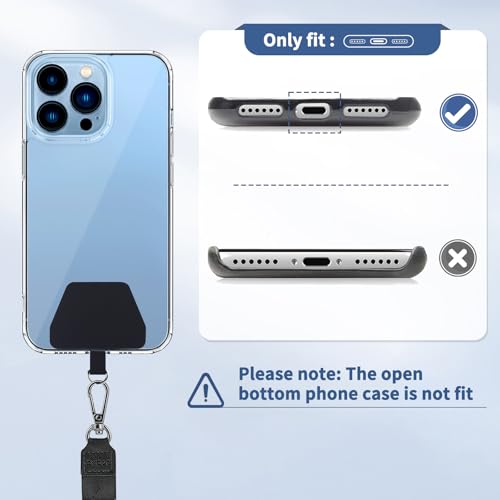 CACOE Phone Lanyard, Black+Black, 2 Pcs - color: Black+black, size: 21.65"