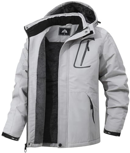 Men's Mountain Winter Coat - color: Light Gray, size: Small