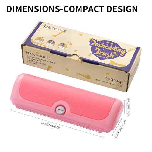 Cat and Dog Deshedding Brush for Shedding, Pink - color: Pink