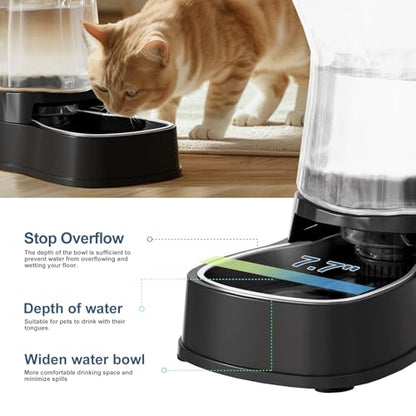 Automatic Dog Water Dispenser, Stainless Steel Bowls Feeder, 100% BPA-Free - color: Dark, size: 1 Gallon