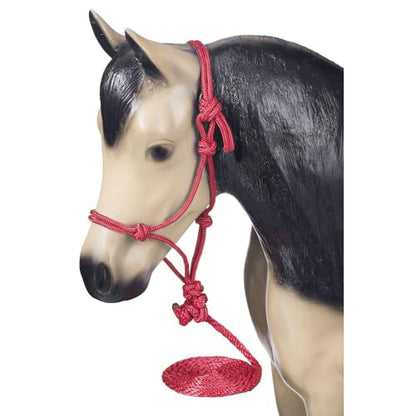 Tough1 Miniature Poly Rope Halter with Lead - color: Red, size: Small