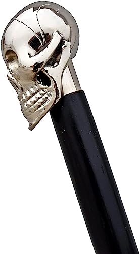 Brass Handle Victorian Telescope Foldable Wooden Walking Stick Cane Ideal Vintage Gift Men Women Father/Mother - style: Cranium