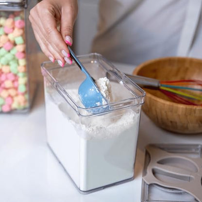 4-Pack Airtight Pantry Containers, 1.9 QT / 1.8 L Clear Food Storage Jars with Leakproof Twist-Lock Lids, Detachable Lid for Easy Cleaning, Cereal, Pasta, Rice, Oats, Snack Storage Sand - color: Sand