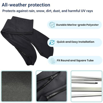 SavvyCraft Boat Bimini Top Cover Storage Boot, Black 73"-78" W - color: Black, size: 73"-78" W