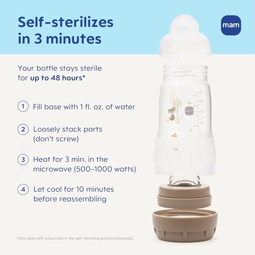 MAM 4.5oz Easy Start Anti-Colic+ Vented Baby Bottle, 0+ Months, 2 Pack, Boy - color: Blue Teal, size: 2 Count (Pack of 1), style: 4.5oz